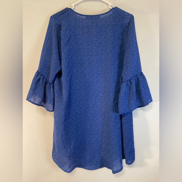 Anthropologie Gypsie & Moon dust  Sheer Cardigan Womens Medium Blue & Pink Dots - Picture 2 of 7